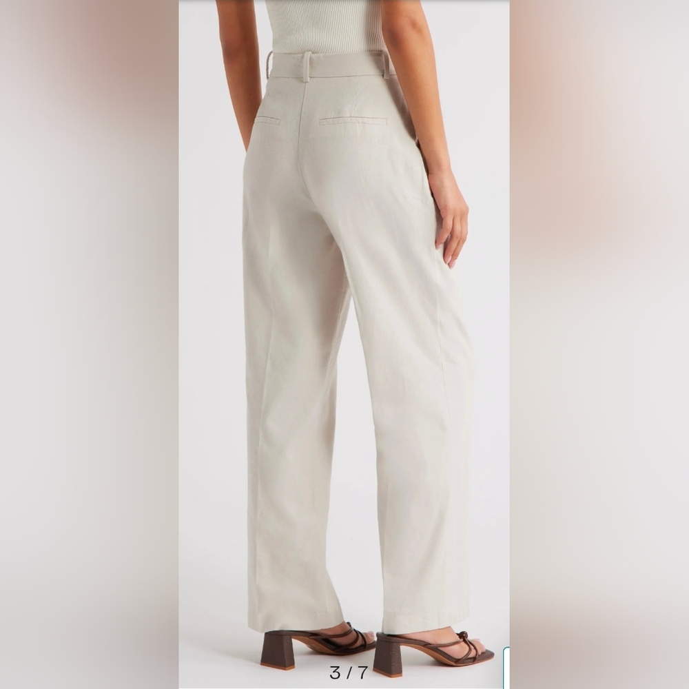 Open Edit Everyday Linen Blend Pants • Grey Moonbeam 2️⃣ - Picture 3 of 11